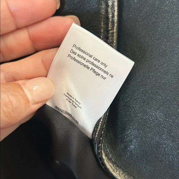 Anine Bing Quinlan Moto Biked Jacket with Varsity Cuffs and Hem - Picture 6 of 12